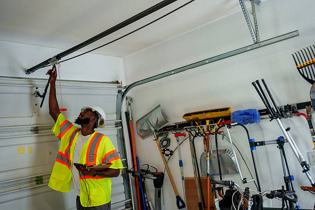 Professional Garage Door Roller Replacement technician working in Hilbert, WI